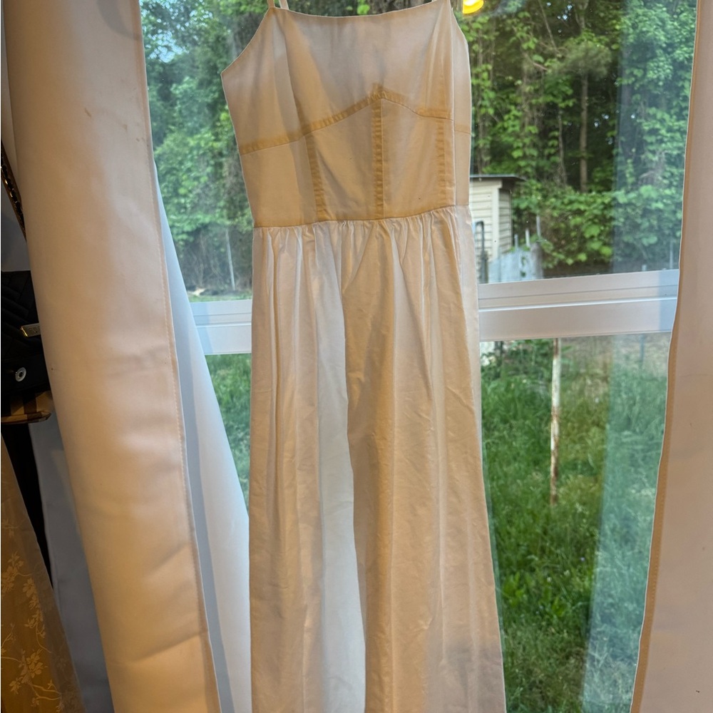 Elegant Cream Spaghetti Strap Dress